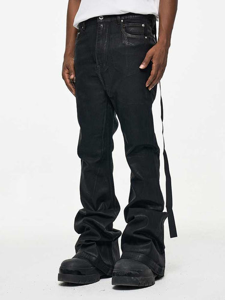 High Street RO Wind Coating Brush Glue Slightly Flared Mop Jeans - Lootquake