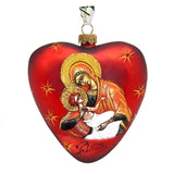 Mary and Jesus Heart Glass Ornament by G. DeBrekht - Nativity Holiday Decor - 73231