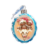 Joy Cone Babies Mercury Glass Ornament by Jamie Mills-Price - Christmas Santa Snowman Decor - 778208-7512