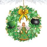 St Patrick's Day Wreath Wooden Ornaments by G. DeBrekht - Celtic Decor - 8185318