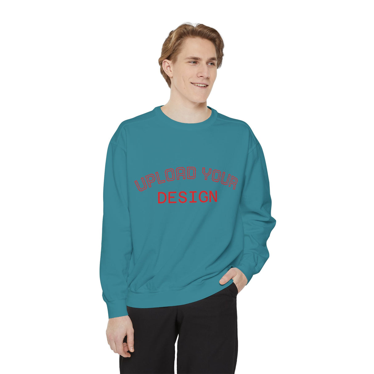Customizable Unisex Garment-Dyed Sweatshirt, Personalized Gift, Cozy Streetwear, Casual Outfit, Unique Design Sweatshirt