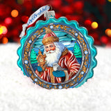 Forest Christmas Wreath Glass Ornament by G. Debrekht - Christmas Holiday Decor - 759-063