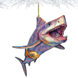 Coastal Christmas Decor - Shark Wooden Ornaments by G.Debrekht Coastal Holiday Decor - 8688201