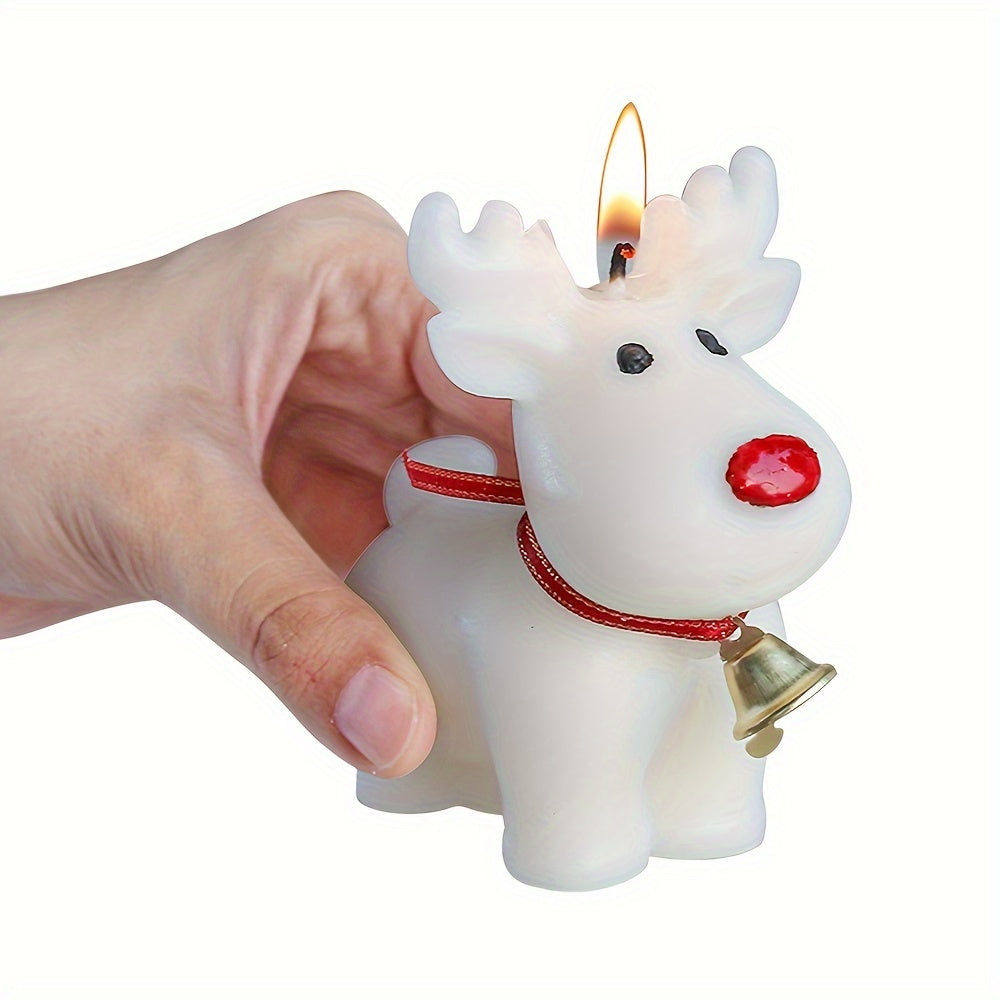 Christmas Reindeer Scented Candle - White Paraffin/Soy Wax, Perfect for Holiday Decor & Gifts