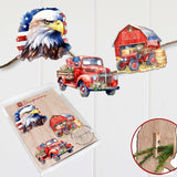 American flag Decorative Wooden Clip-on Ornaments Set of 3 by G. Debrekht - Patriotic Decor - 8091002C-S3