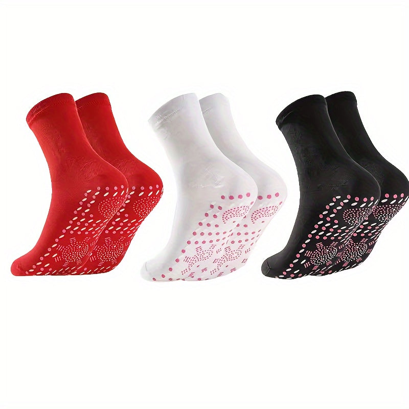 3 pares de calcetines autocalentables de bienestar - Aislamiento térmico ultracálido para el invierno - Conjunto de calcetines cortos cómodos - Enfoque en el cuidado de la salud