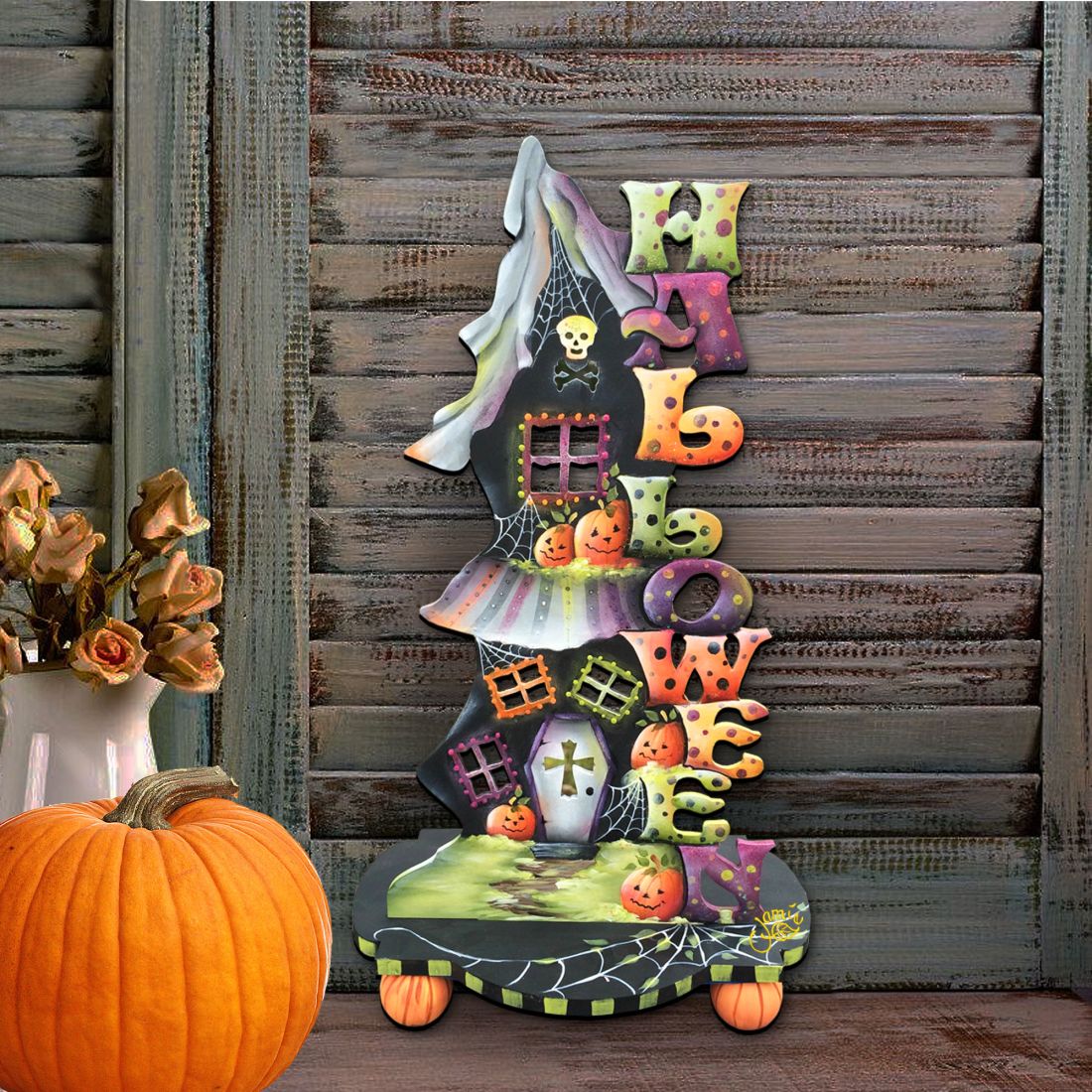 Candle Holder Halloween Door Decor by Jamie Mills-Price - Thanksgiving Halloween Decor - 8457402H