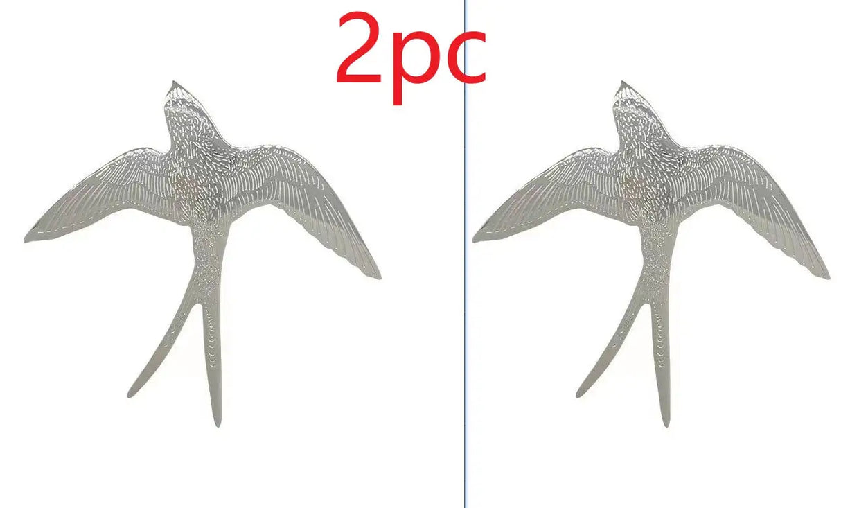 Ins Wind Silver Flying Bird  Swallow Metal Brooch - Lootquake