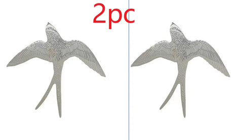 Ins Wind Silver Flying Bird  Swallow Metal Brooch - Lootquake