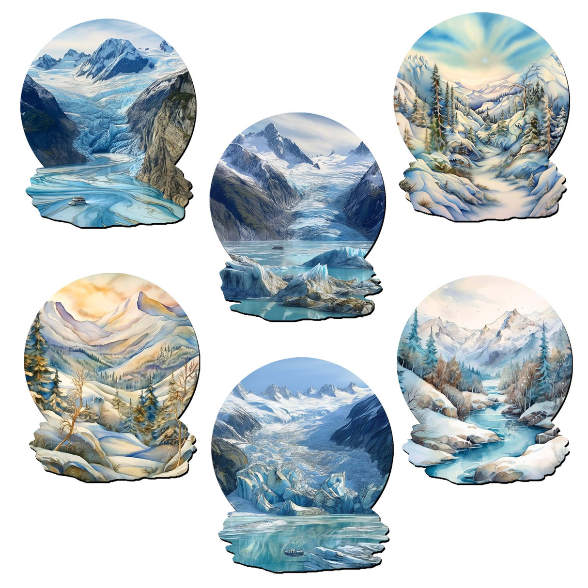 Northern Wonders Decorative Wooden Magnets Set of 6 by Nature Wonders - Wildlife Decor - 8090119G-S6