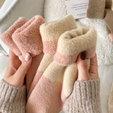 4 pares de calcetines gruesos, cálidos y cómodos, de rizo, de tubo medio, para mujer.