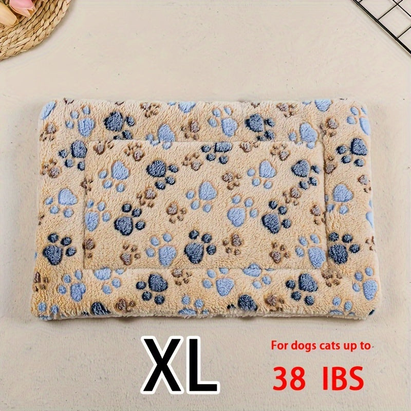 Manta rectangular para mascotas, resistente a la suciedad y para todas las estaciones - Cómoda cama con estampado de pata de perro y corazón (1 unidad)