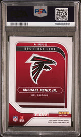 Graded 2024 Panini Instant NFL Michael Penix Jr #RPSFL23 RPS First Look Rookie RC Football Card PSA 9 Mint