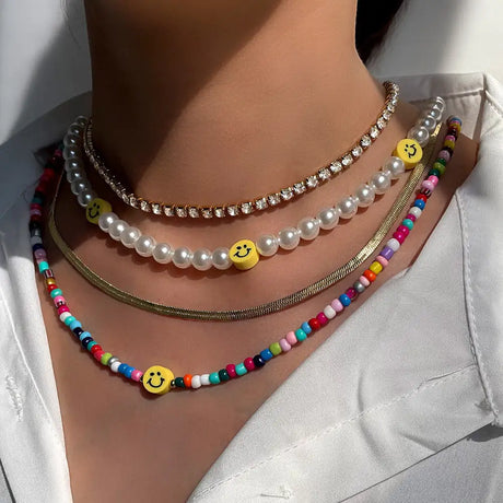 Acrylic Fruit Heart Beads Chain Necklaces - Lootquake