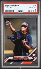 Tarjeta de fútbol RC de CJ Stroud #79, novato, clasificada en Topps Now 2024, PSA 10 Gem Mint