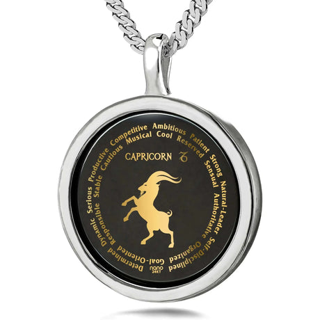Capricorn Necklaces for Lovers of the Zodiac 24k Gold Inscribed - Lootquake