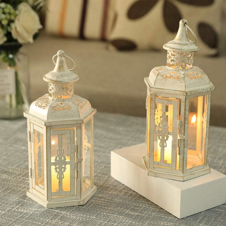 10 inch High Vintage Style Hanging Lantern（Set of 2 ）-3