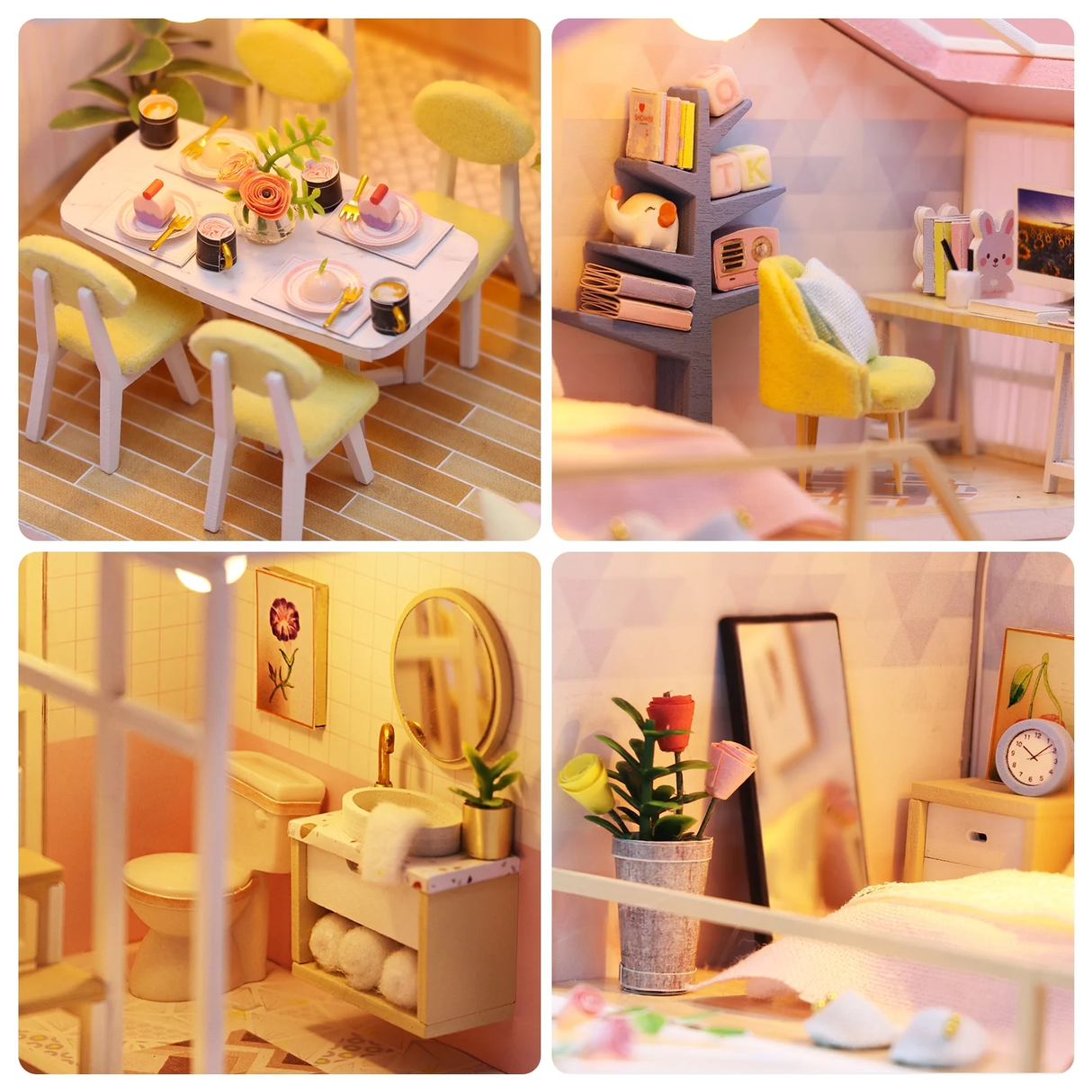 Miniature Wizardi Roombox Kit - Cute Villa Dollhouse Kit