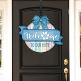 Letrero de bienvenida para puerta de entrada. Corona para porche con texto "Amantes de los perros". Letrero de bienvenida para entrada principal - Decoración de madera para porche delantero - 933102H