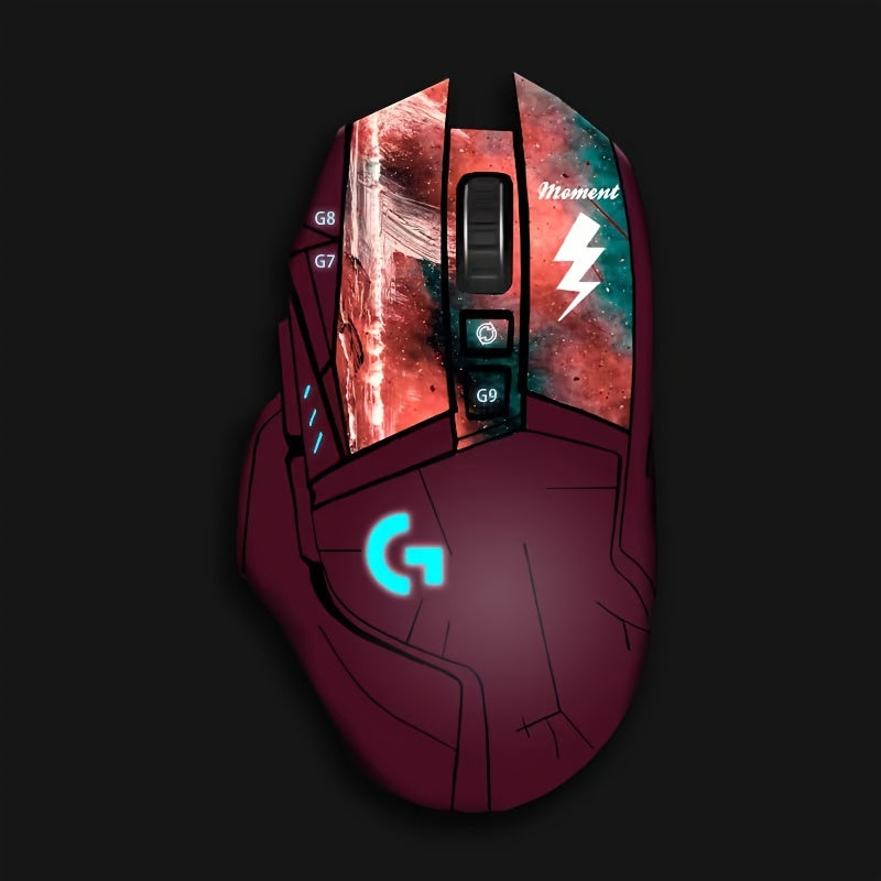 Pegatina protectora personalizable para ratón gaming G502: ajuste preciso, textura mate, no incluye batería