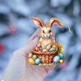 Easter Bunny Wooden Ornaments by G. DeBrekht Easter Spring Decor - 8652770