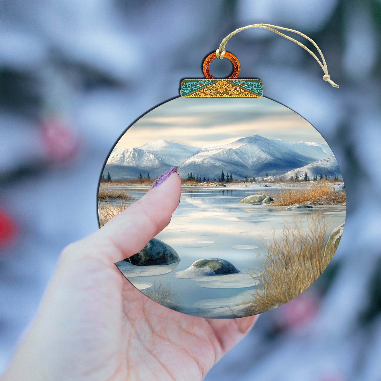 Adornos de madera Alaskan Harmony de G.Debrekht - Decoración navideña con temática de vida silvestre - 870075