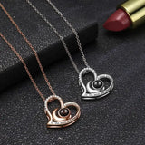 Women's S925 Sterling Silver Heart Shaped Moon Necklace - Lootquake