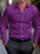 Business Men's Diagonal Striped Shirt Casual Plus Size - Lootquake