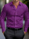 Business Men's Diagonal Striped Shirt Casual Plus Size - Lootquake