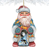 Adornos navideños de madera con forma de pingüino y Papá Noel de G. DeBrekht - Decoración navideña con muñeco de nieve y Papá Noel - 8118051