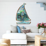 Decoración costera para puerta "Surfers Dream" de Josephine Wall - Decoración costera con vida marina - 8472103H-JW