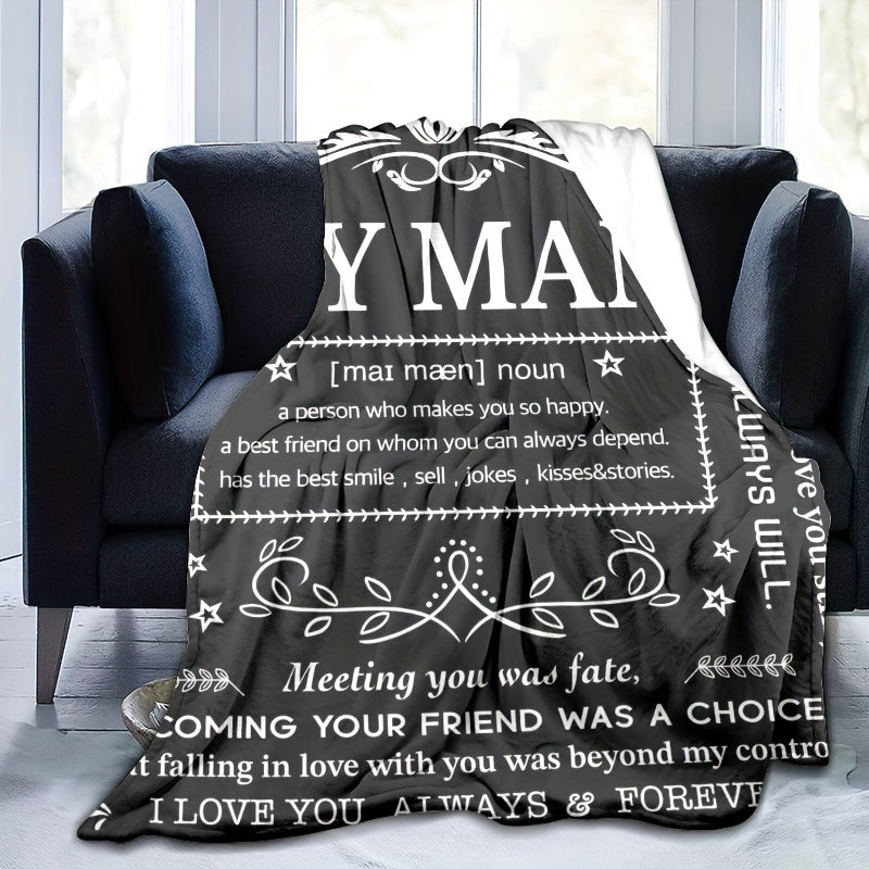 1pc Gifts Blanket For Him, Husband Boyfriend Gifts Blanket, Birthday Gift Ideas For Boyfriend, I Love You Gifts For Him Perfect For Birthday, Anniversary, Christmas, Valentine's Day, Soft And Comfortable Throw Blanket