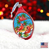 Cardinal Friends Drop Glass Ornament by G. DeBrekht - Christmas Décor - 757-037
