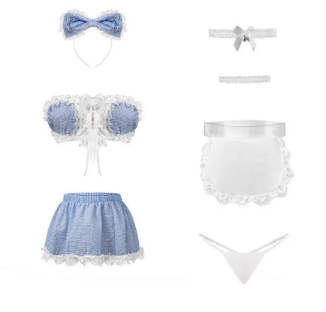 Women's Lace Ruffle Cosplay Lingerie Set - Lootquake
