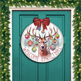 Welcome Christmas Front Door Welcome Sign, Wooden Front Porch Decor by G. Debrekht Christmas Decor - 933118H
