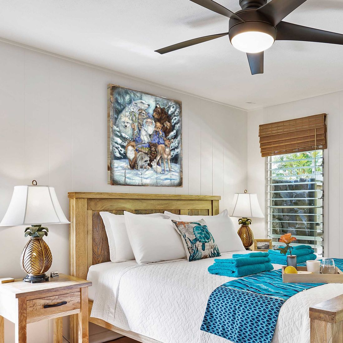 Reúnanse en paz, Papá Invierno, arte mural de madera de J. Bergsma - Decoración de vida silvestre - 8592968BP-JB