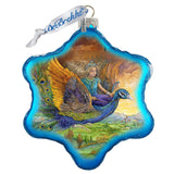 Peacock Princess Glass Ornament by Josephine Wall - Christmas Decor - 754-402-JW