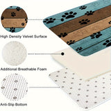 Felpudo ultraabsorbente con huellas de perro: elegante alfombra de entrada para patas embarradas, de secado rápido, antideslizante, ideal para hogares con mascotas concurridos.