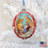 Orthodox Nativity Mercury Glass Ornament by G. DeBrekht - Nativity Holiday Decor - 772052