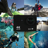 Cámara de acción 4K 30FPS de 12 MP - Cámara deportiva Full HD con conexión wifi - Cámara HD para ciclismo, buceo y exteriores con tarjeta de 32 GB