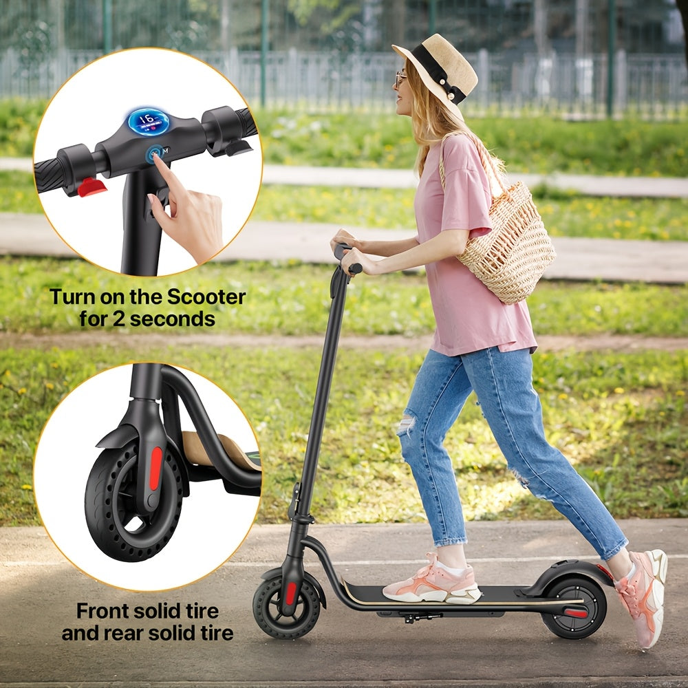 MEGAWHEELS S10 Foldable Electric Scooter For Adults With 8" Solid Tires, 15.5mph Top Speed, 3 Speed Modes And Up To 15miles Range Only 26.46LB Lightweight E-scooter For Commuting And As A Christmas Gift.