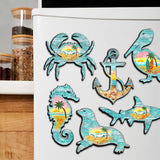Coastal Creatures Decorative Wooden Magnets Set of 6 by G. Debrekht - Coastal Decor - 8090062G-S6