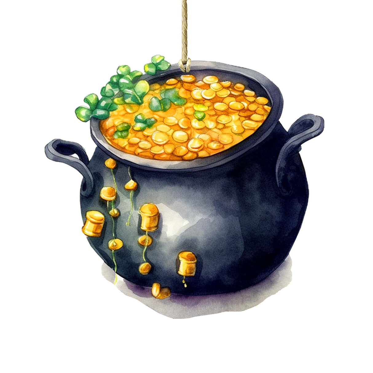 Irish Pot of Gold Wooden Ornaments by G. DeBrekht Easter Spring Decor - 8652776