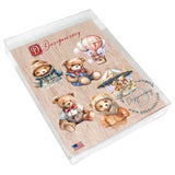 Juego de 6 imanes decorativos de madera con forma de osito de peluche de G. Debrekht - Family Love Décor - 8090025G-S6