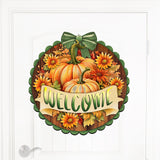 Letrero de bienvenida para puerta de entrada, decoración de madera para porche delantero de G. Debrekht, decoración de Acción de Gracias y Halloween - 933123H