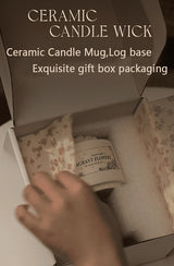 Luxury Soy Wax Scented Candle - 5.3oz Rose, Lavender, Gardenia | Elegant Gift Box for Christmas, Birthdays & Graduations | Home Decor with Ceramic Container & Wooden Base