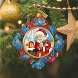 Santa with Boy Sculpted Hand-Painted Christmas Ornament by G. DeBrekht - Christmas Decor - 6102431