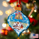 Adornos navideños de madera Winter Drop de G. DeBrekht - Decoración navideña de Papá Noel y muñeco de nieve - 8112182