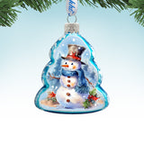 Cheerful Snowman Mercury Glass Ornaments by G. Debrekht - Christmas Santa Snowman Decor - 776022