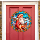 Santa with Red Cardinal Holiday Door Decor by G. Debrekht - Santa Snowman Decor - 8652807H